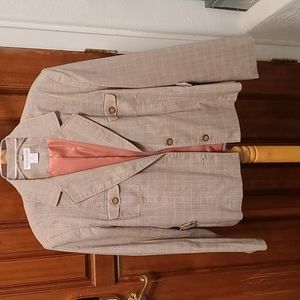 Worthington Jacket, brown plaid,fitted 18